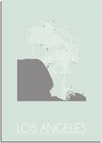 DesignClaud Plattegrond Los Angeles Stadskaart poster Wanddecoratie - Pastel groen - A3 + fotolijst wit (29,7x42cm)