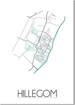 DesignClaud Hillegom Plattegrond poster - A2 + fotolijst zwart (42x59,4cm)