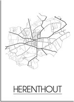 DesignClaud Herenthout Plattegrond poster A3 + Fotolijst zwart