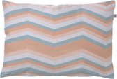 Dutch Decor FIEN - Kussenhoes 40x60 cm - lichtgrijs - roze- blauw - pasteltint - streepjes - met rits