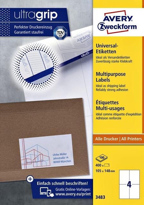 Étiquette d'imprimante Avery 3483