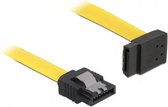 DeLOCK SATA datakabel - recht / haaks naar boven - plat - SATA600 - 6 Gbit/s / geel - 1 meter