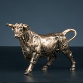 Beeld Goud Bronzen Stier - Woondecoratie - Beeld Stier - Decoratie - Cadeau - Kunst - Bureau