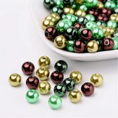 Glasparels in de schitterende kleuren 'Chocolade-mint mix', in de maten 4, 6 en 8mm (700 stuks !!)