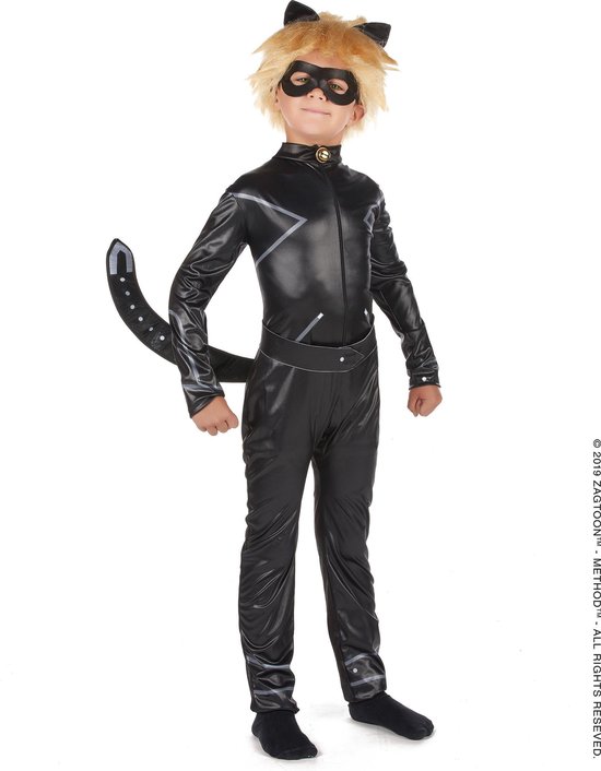 LUCIDA - Miraculous Cat Noir kostuum voor jongens - S 104/116 (5-6 jaar) - Kinderkostuums