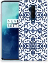 Back Case OnePlus 7T Pro TPU Siliconen Hoesje Flower Blue