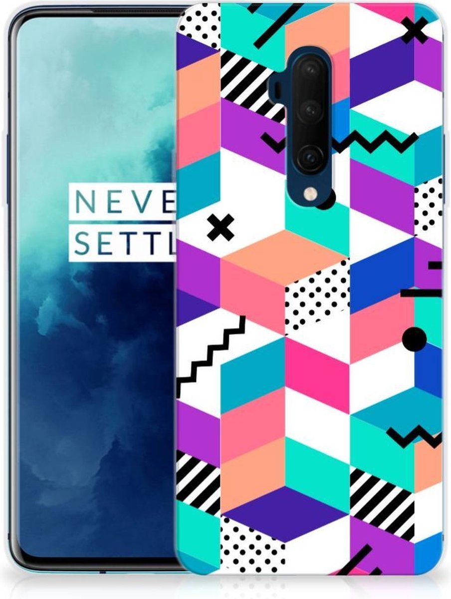 OnePlus 7T Pro TPU Hoesje Blokken Kleurrijk