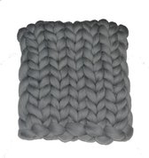 ROBUUST GRIJS 100 x 100 cm - Wollen deken / babydekentje / kleed XXL merino wol