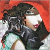 diamond painting 50x50 cm vrouw met hond