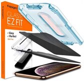Spigen Privacy Glass Apple iPhone 11 Pro Max Met Montage Frame - Zwart (2 stuks)