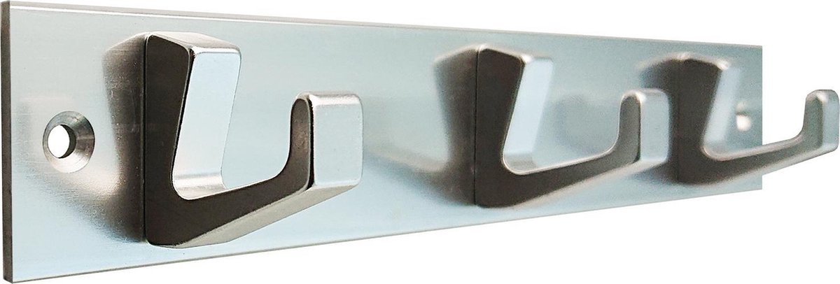 AVENUE handdoekrek / wandkapstok met 3 haken | ALUMINIUM