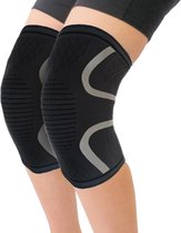 Compressie Kniebrace met Reflectie (2 Stuks) - Hardloop Verlichting - Reflecterende Knie Sleeve voor Sport en Veiligheid - 1 Paar - Maat XL