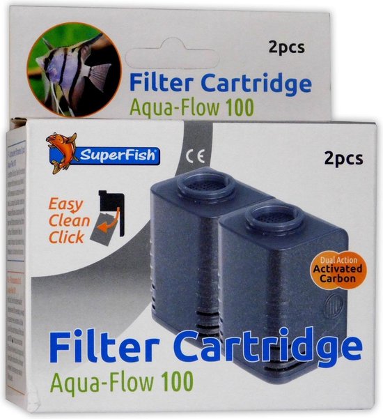 SuperFish AquaFlow Easy Click 100 Cartridge - Aquariumfilter - 2 Stuks