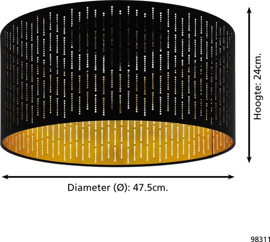 EGLO plafondlamp Paranday L-470 zwart wit kopen? | plafondlampen