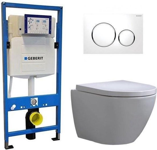 Treinstation kreupel plank Geberit - Toiletset – Inbouw WC Hangtoilet - Wit - Wandcloset – Shorty  Sigma-20 | bol.com