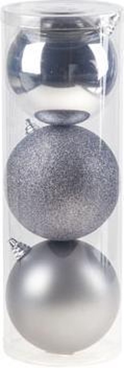 Cosy&Trendy XL Kerstbal grijs - Ø 15 cm - Set-3