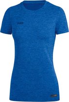 Jako T-Shirt Premium Basics Dames Royal Blauw Gemeleerd Maat 38