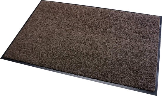 Wasbare en antislip deurmat, zonder PVC voor binnen en buiten (60x90cm -  bruin) | bol.com