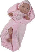 Paola Reina Bebito babypop blank gekleed (roze), omslagdoek 43cm