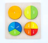 Circle sorter partitions 30 x 30 cm rubber wood plate