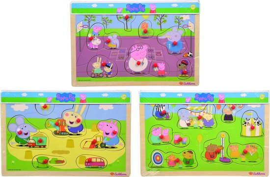 Afbeelding van het spel Simba Peppa Pig, Pin Puzzle, 3-ass.
