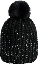 Gebreide dames muts Winter Shimmer|Zwart glitter|Warme beanie