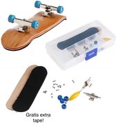 WITTE WIELTJES Houten Vinger skateboard - GRATIS extra tape - finger skateboard