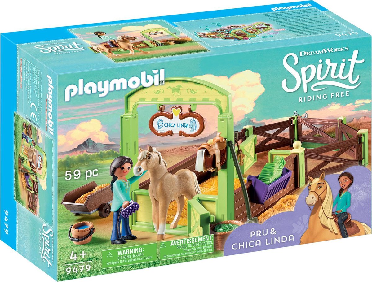 PLAYMOBIL Spirit Pru & Chica Linda met paardenbox - 9479 | bol.com