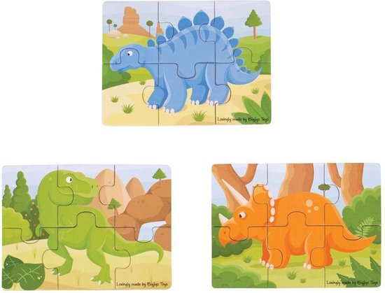 Afbeelding van het spel Bigjigs Dinosaur - 6 Piece Puzzles