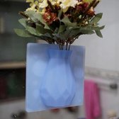 blauwe Verwijderbare muursticker Diamant silicone vaas bloemen pot voor koelkast, badkamer wandtegels, glad oppervlak
