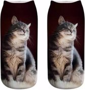 Enkelsokken Kat - kattensokken - fotoprint enkelsokken - Unisex - Maat 36-41