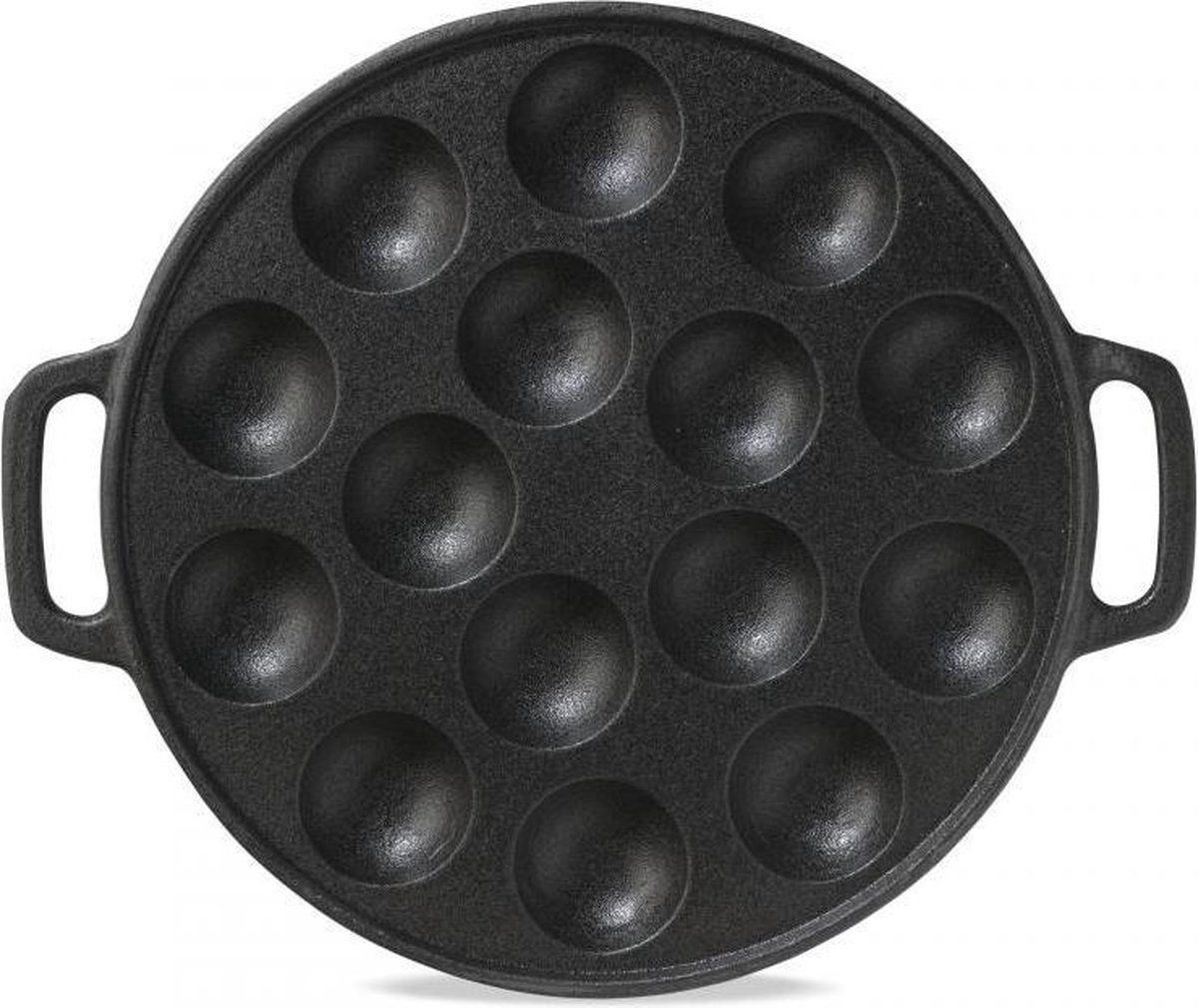NJOY Klassieke Poffertjesplaat - Gietijzer - Voor 15 poffertjes - Zwart