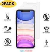 Screenprotector geschikt voor iPhone 11 Pro Max/Xs Max Screenprotector - 2x Tempered Glass - Anti burst - Perfect Fit - 2 PACK - EPICMOBILE