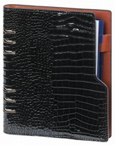 Kalpa P1016-61 Compact A5 organizer gloss croco zwart met planner