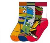 Teenage Mutant Ninaje Turtles - Sokken - Per 3 Paar verpakt - 1 Paar Michelangelo, 1 Paar Leonardo & 1 Paar Raphael - Maat 23 - 26