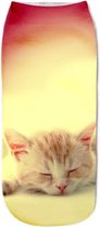 Enkelsokken Kat - kattensokken - fotoprint enkelsokken - Unisex - Maat 36-41