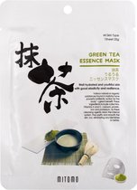 Mitomo Green Tea Matcha Gezichtsmasker - Face Mask Japans Verrijkt met o.a. Hyaluronzuur Camellia Sinensis Olie Aloe Vera Castor Olie - Gezichtsmaskers Verzorging - Mask - JBeauty Skincare - 