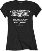 Guns N' Roses Dames Tshirt -L- Troubadour Flyer Zwart