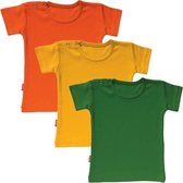 BNUTZ Set van 3 T-shirts met korte mouwen - 6-12 maand (Groen, Geel, Oranje)