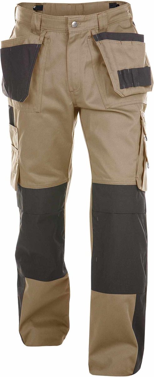 Dassy Seattle Tweekleurige holsterzakkenbroek met kniezakken 200428 (245 g/m2) - binnenbeenlengte Standaard (81-86 cm) - Beige/Zwart - 67