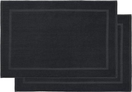 Lumaland - Badmat - Set van 2 badmatten - 100% katoen - 800g/m² 50 x 80 cm - Antraciet