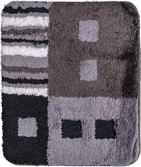 Tapis de bain 60x90 cm. Acrylique moderne blanc / grs / noir 8037-096 |  bol.com