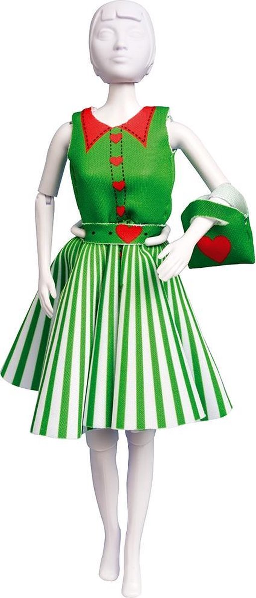 Dress Your Doll - Making Couture Outfit kit Peggy Hearts - Voor pop van 29cm - PN-0164662
