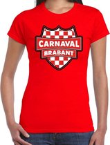 Carnaval verkleed t-shirt Brabant rood voor voor dames XS