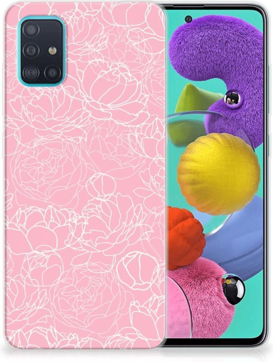 Samsung Galaxy A51 TPU Case White Flowers