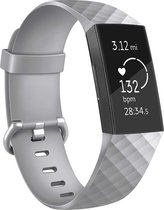 Luxury Bands Scales Bracelet en Siliconen - Fitbit sport - Fitbit Charge 3 & 4 - Grijs