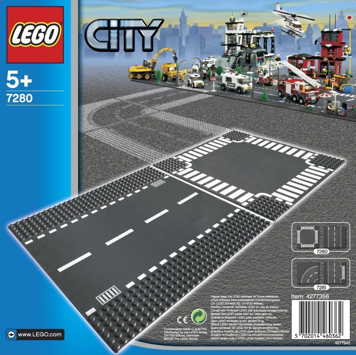 LEGO City Rechte Wegenplaten en Kruising - 7280 | bol.com