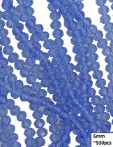 Dielay - Facet Geslepen Glaskralen - DIY Sieraden - 6 mm - Set van 930 Stuks - Blauw