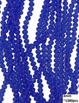 Dielay - Facet Geslepen Glaskralen - DIY Sieraden - 4 mm - Set van 1380 Stuks - Donkerblauw