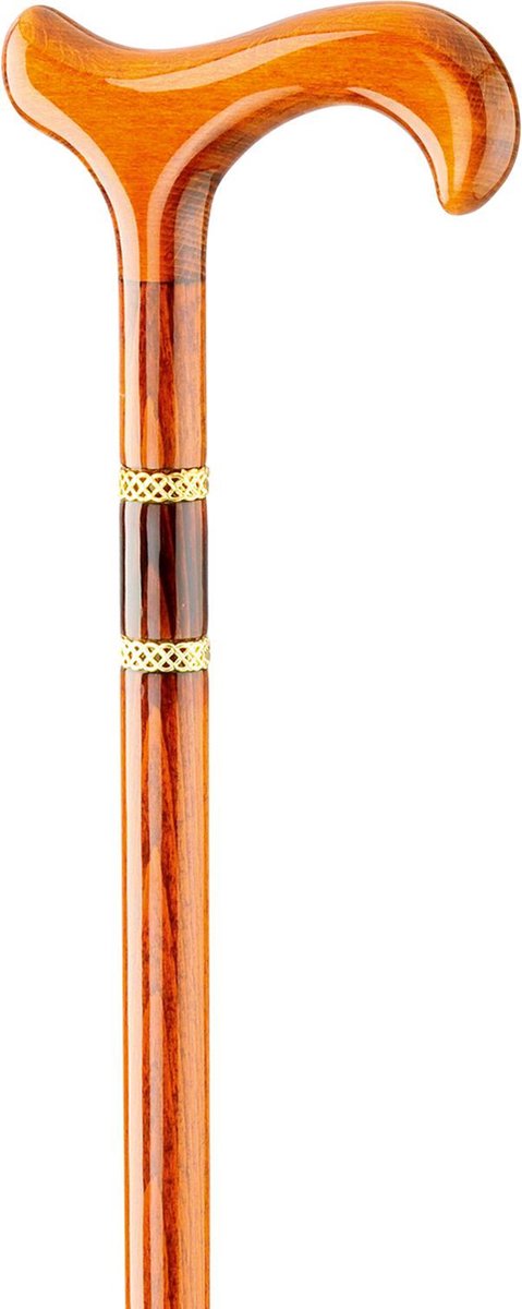 Gastrock Houten Wandelstok Bijoux - Lichtbruin – Beukenhout – 94 cm lang – 16 mm dik – 290 gram – Derby handvat